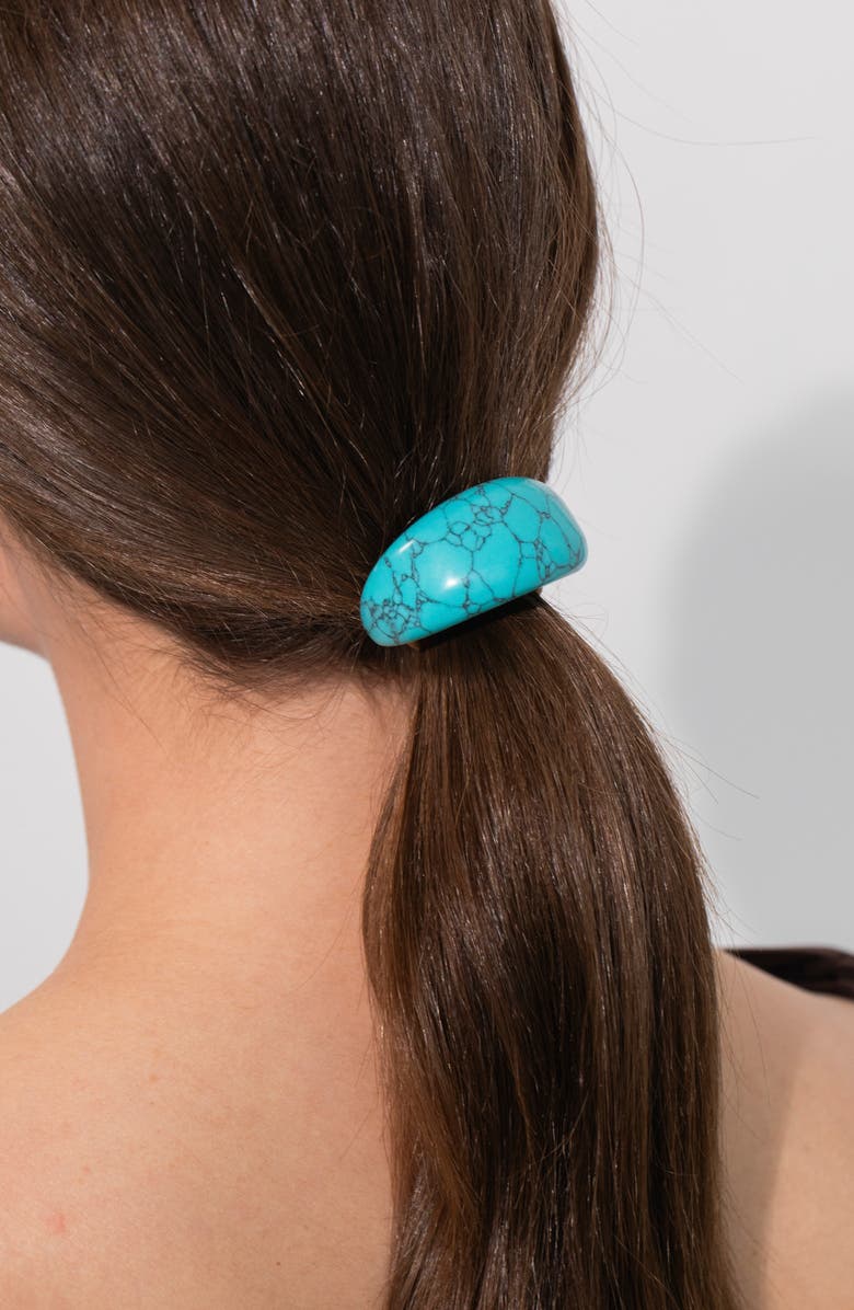 Jennifer Behr Winona Turquoise Ponytail Wrap, Alternate, color, Turquoise
