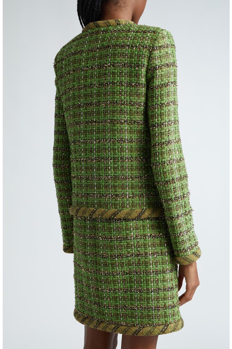 Metallic Eyelash Tweed Jacket, Alternate, color, CYMS CYPRESS/MOSS MULTI