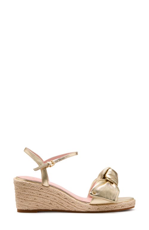 Kate Spade New York Leandra Ankle Strap Wedge Sandal In Pale Gold
