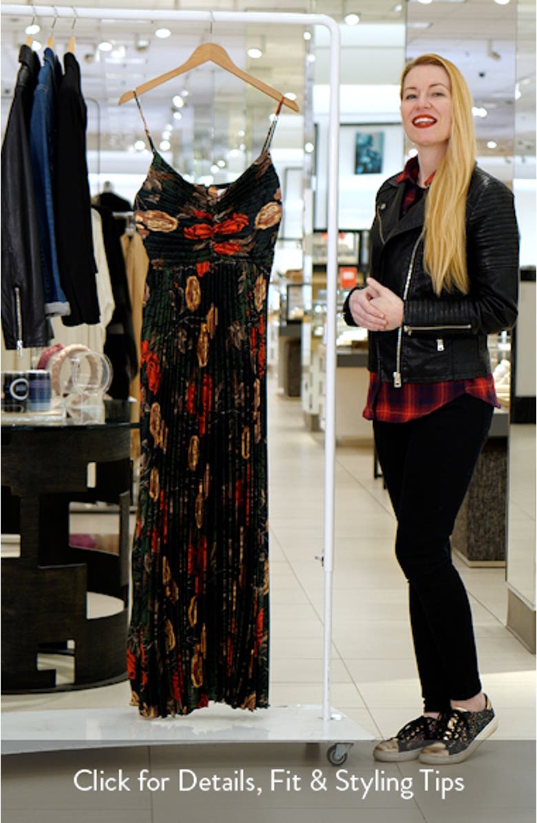 Naira Floral Pleated Maxi Dress, sales video thumbnail