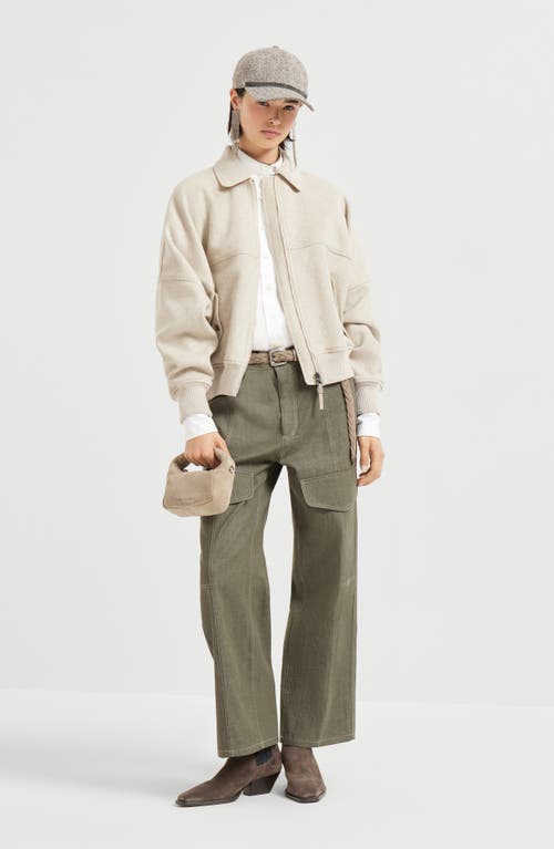 Brunello Cucinelli Cargo-pocket Cotton Trousers In Green