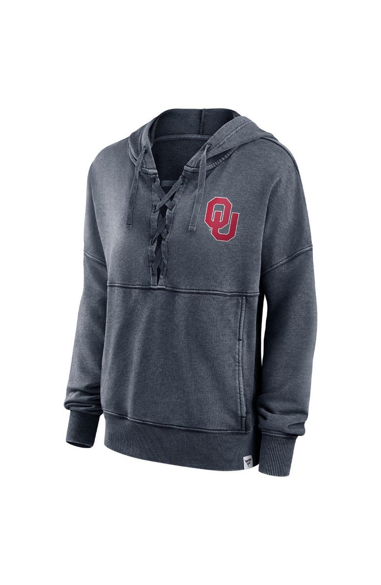 FANATICS Women's Fanatics Branded Heathered Charcoal Oklahoma Sooners Overall Speed Lace-Up Pullover Hoodie, Alternate, color, Heather Charcoal