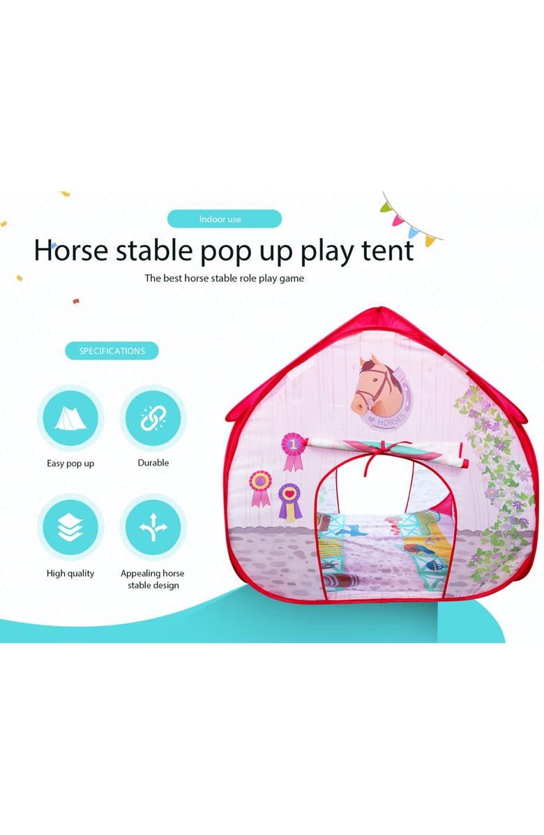 Pop It Up Horse Stable Popup Indoor Playtent, Alternate, color, Multicolored