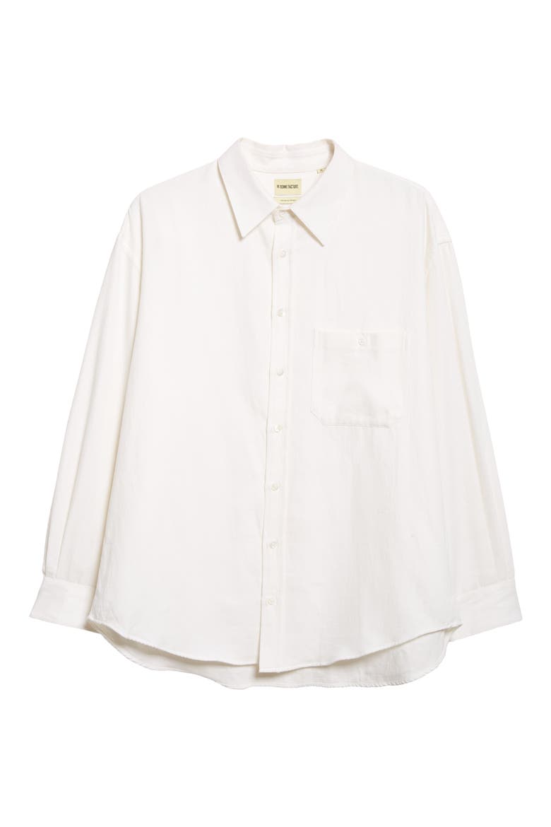 Architecture Oversize Cotton & Hemp Button-Up Shirt, Alternate, color, WHITE