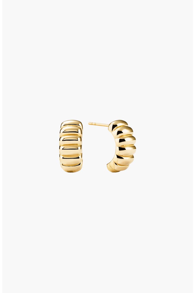 Croissant-Inspired Hoop Earrings, Main, color, Yellow Gold