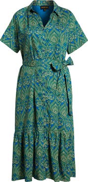 SUGARLIPS Nyra Paisley Valery Belted Shirtdress