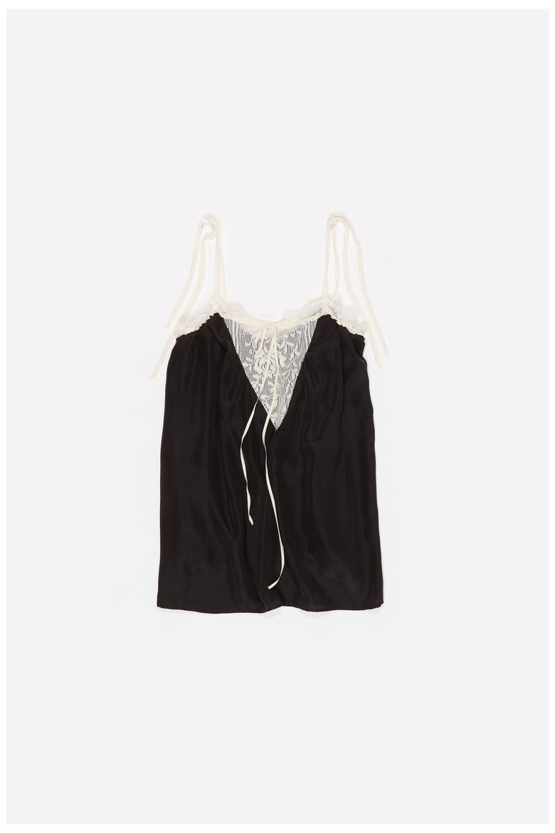 Silk Lace Vest Top, Alternate, color, BLACK