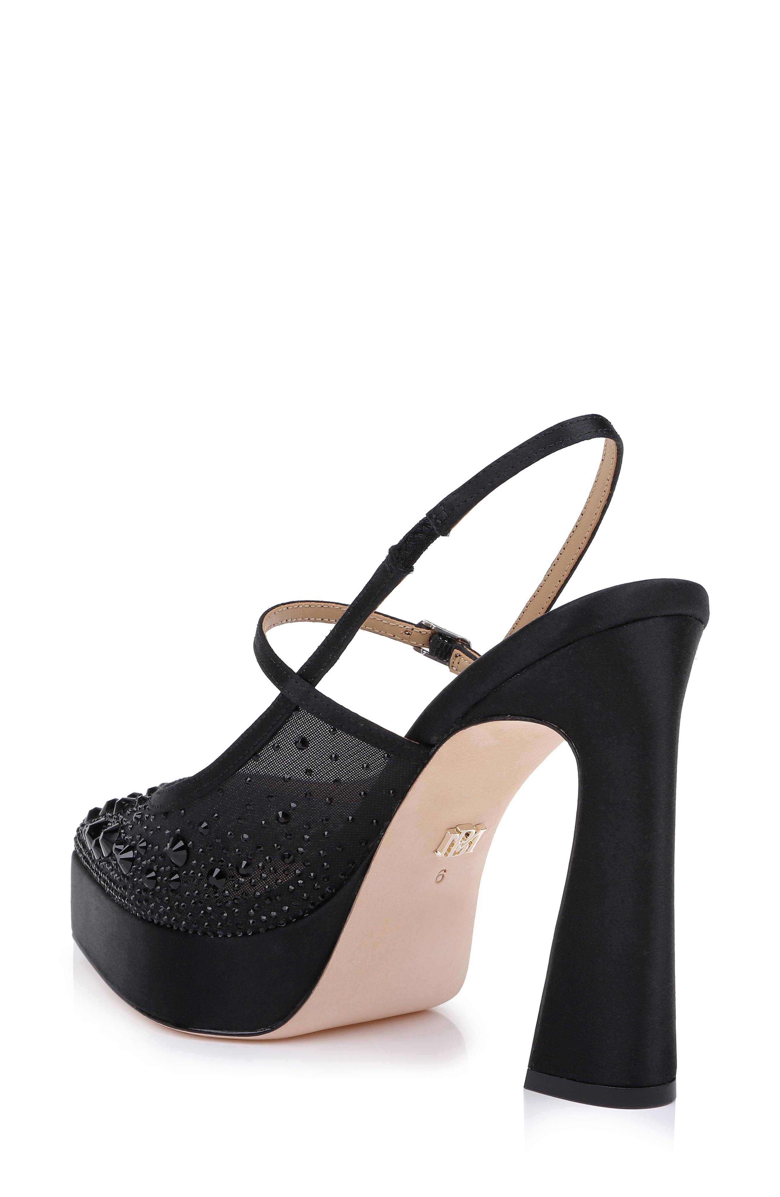 Rhylee Slingback Platform Pump, Alternate, color, BLACKSATIN