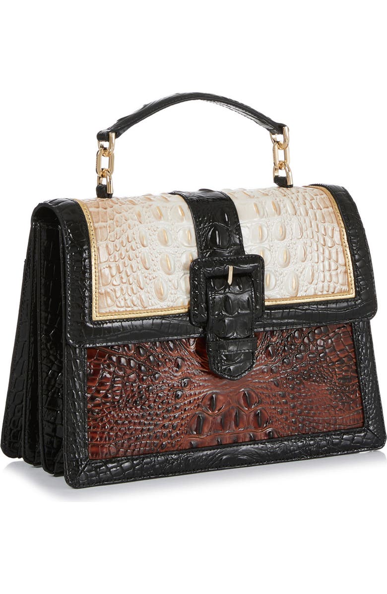 Brahmin Hallie Croc Embossed Leather Top Handle Bag, Alternate, color,