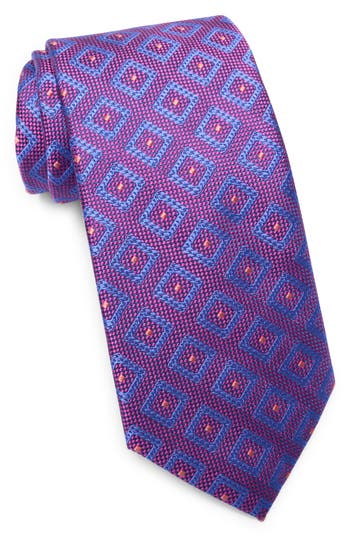 Ted Baker London Consort Diamond Print Silk Blend Tie In Pink