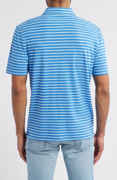 Johnnie-o Matthis Stripe Pocket Polo In Deep Ocean