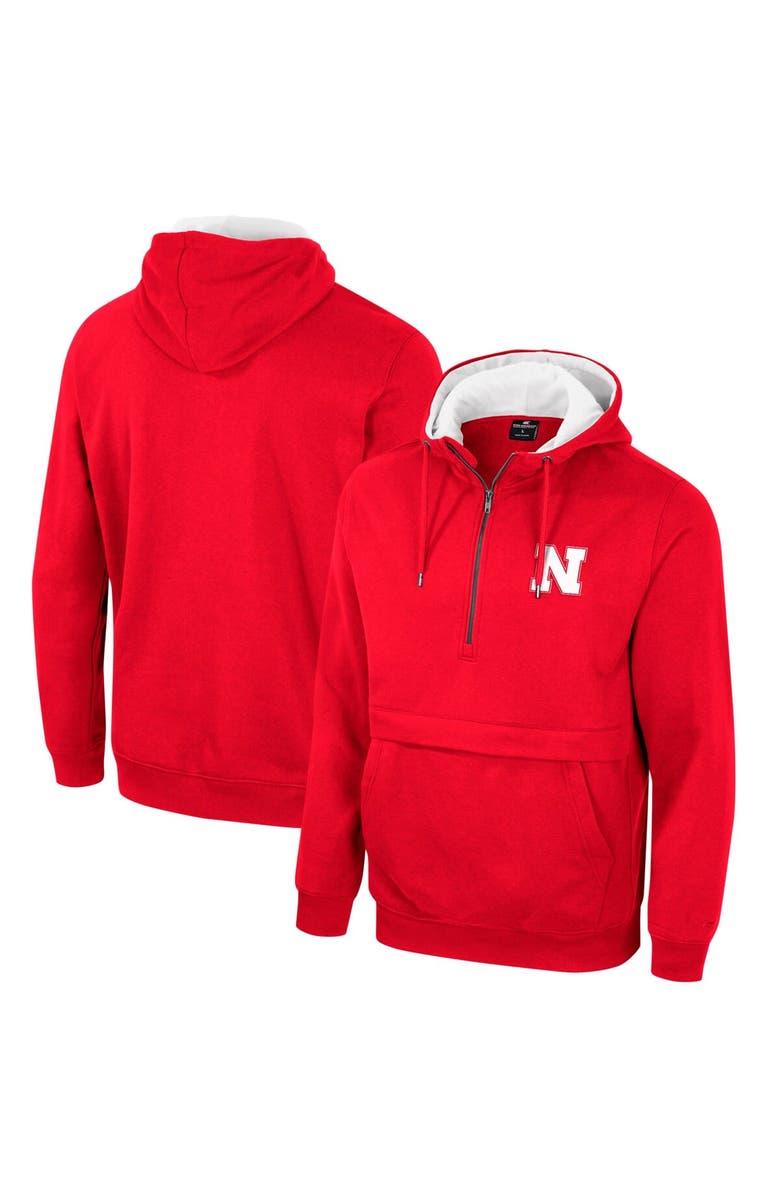 COLOSSEUM Men's Colosseum Scarlet Nebraska Huskers Half-Zip Hoodie, Alternate, color, Scarlet