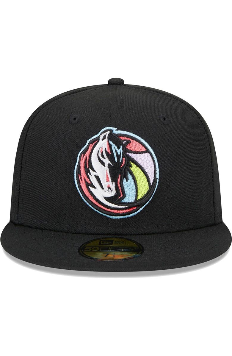 New Era Men's New Era Black Dallas Mavericks Color Pack 59FIFTY Fitted Hat, Alternate, color,