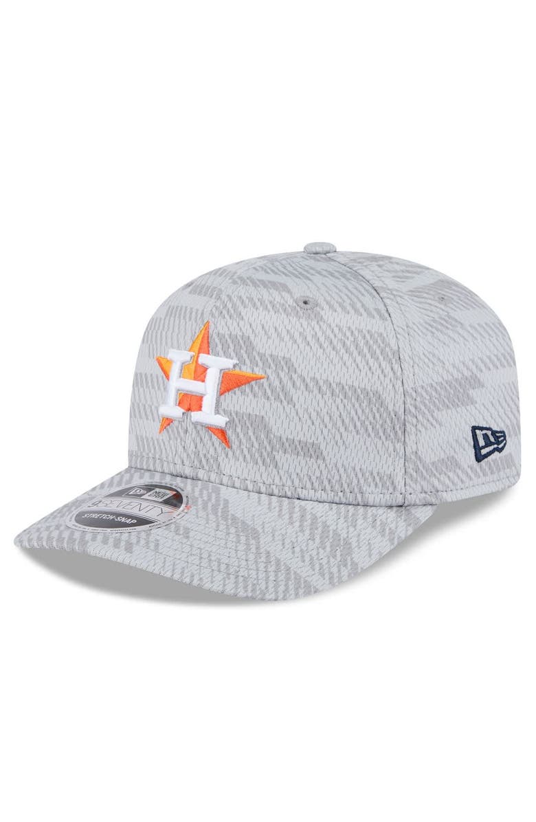 New Era Men's New Era Gray Houston Astros 2025 MLB Clubhouse 9SEVENTY Stretch-Snap Hat, Alternate, color, Gray