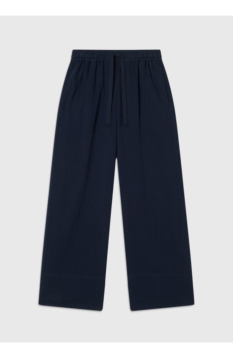 Whistles 100% Cotton Wide Leg Trousers, Alternate, color, Navy
