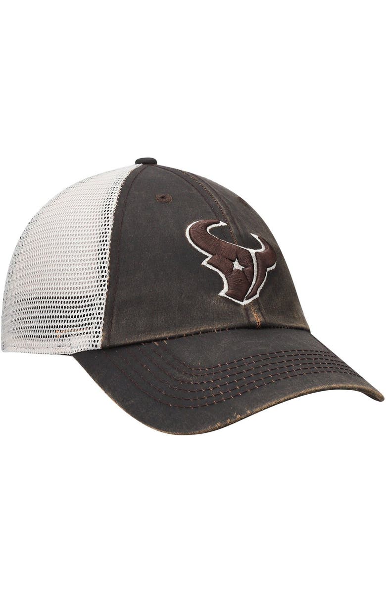 '47 Men's '47 Brown/Natural Pittsburgh Steelers Oil Cloth Trucker Clean Up Adjustable Hat, Alternate, color,