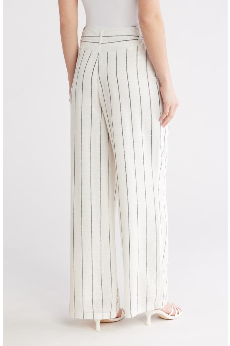 April High Waist Wide Leg Pants, Alternate, color, GARDENIA/ BLACK STRIPE