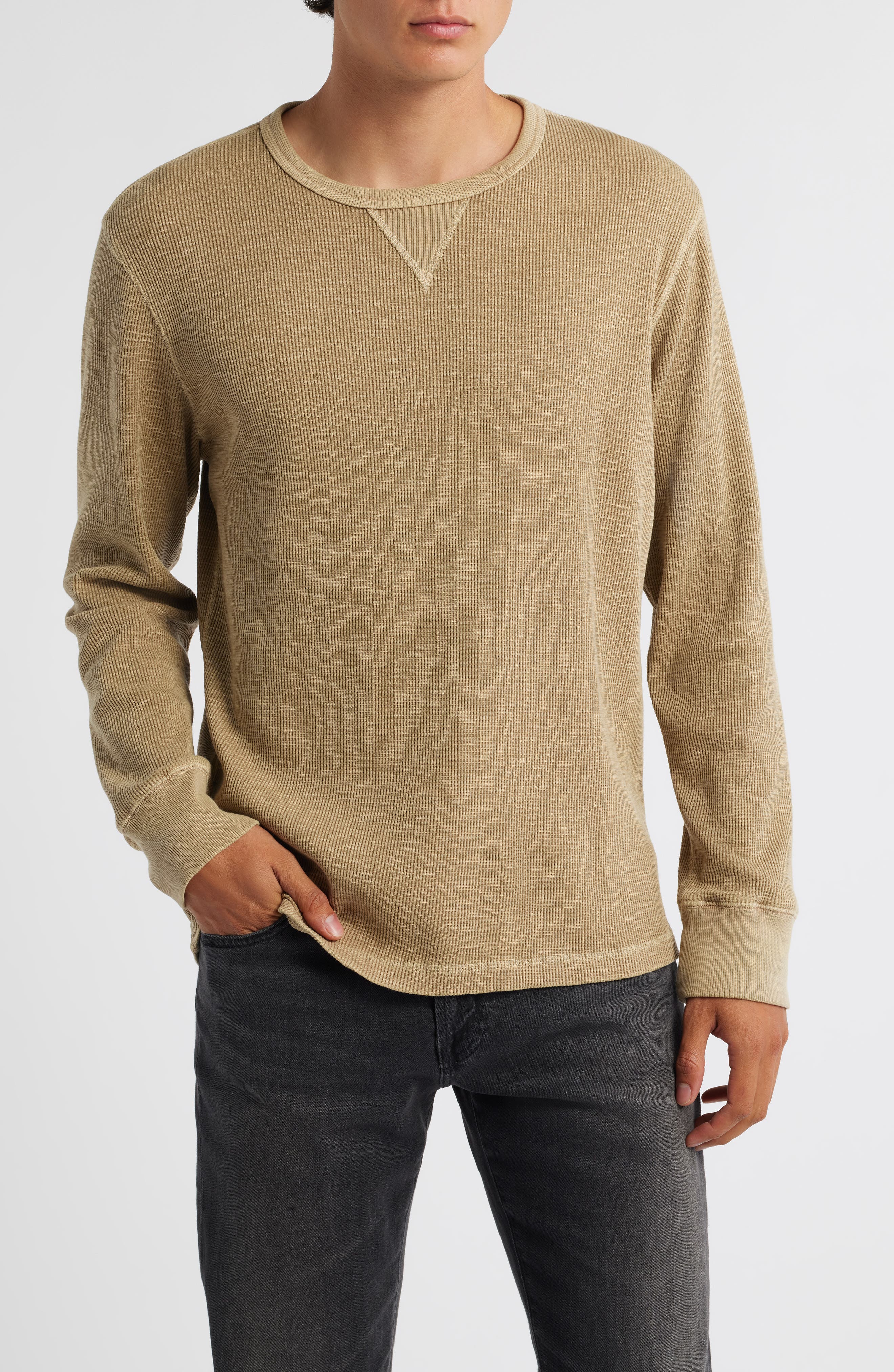 Treasure & Bond Thermal Waffle Slub Knit Long Sleeve T-Shirt