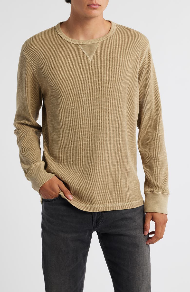 Treasure & Bond Thermal Waffle Slub Knit Long Sleeve T-Shirt, Main, color, Tan Kelp