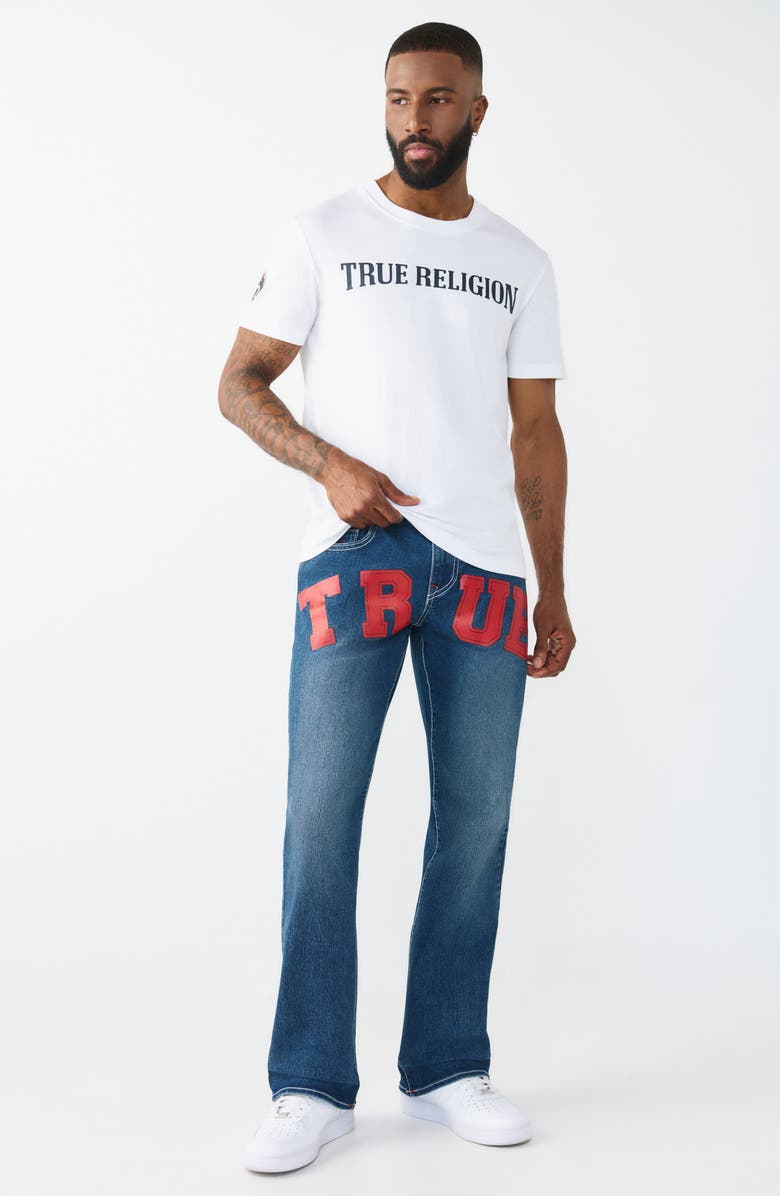 True Religion Billy Flap Bootcut Jeans, Alternate, color, Medium Blue Comet