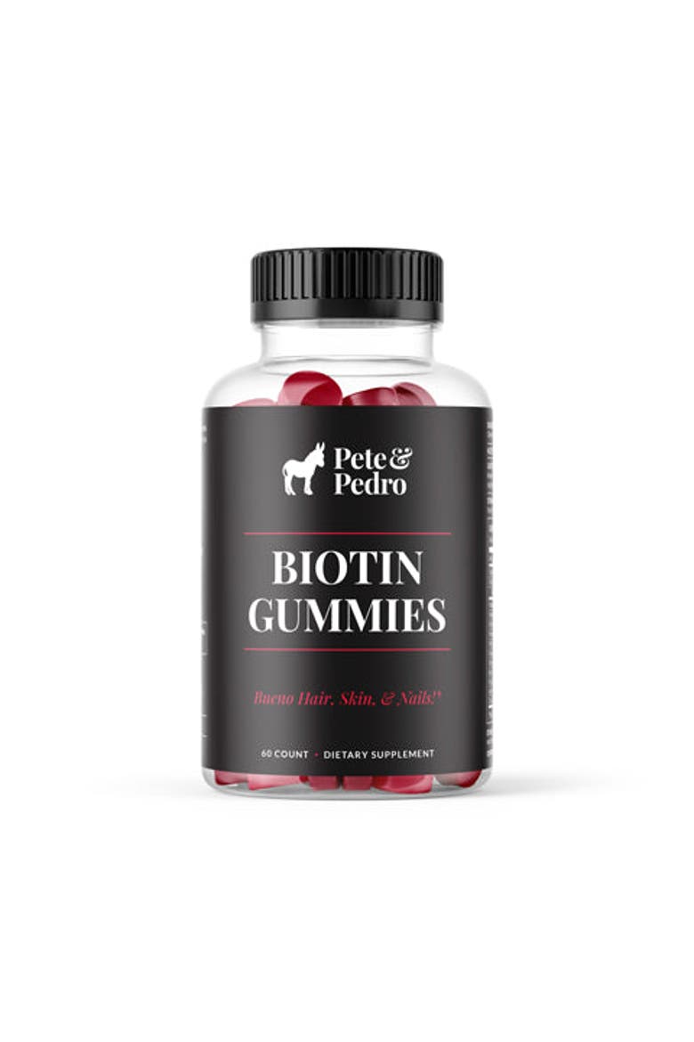 BIOTIN Gummies Daily Supplement For Hair, Skin, & Nails, 60 Count, Main, color, None