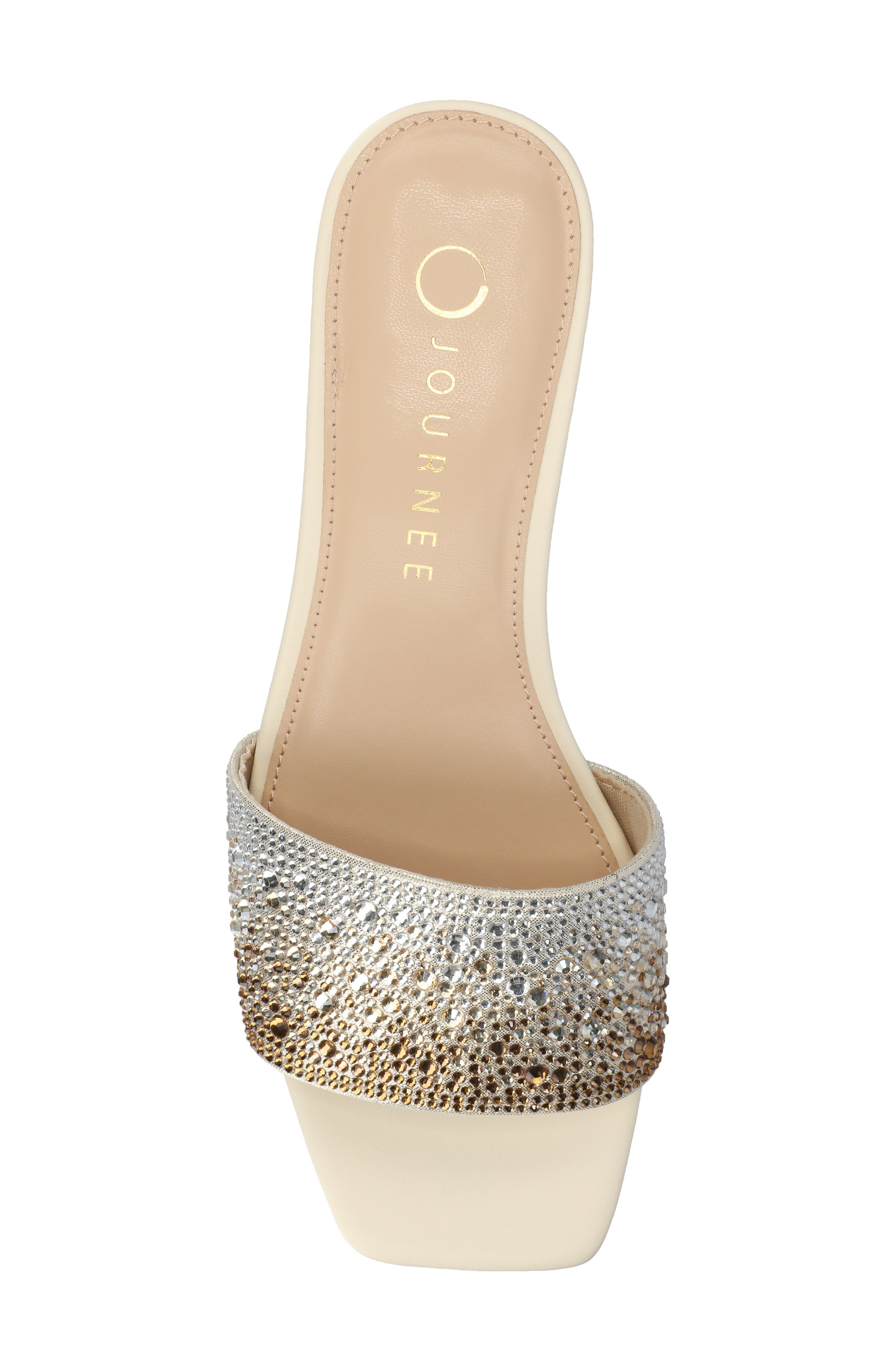 Flora Crystal Embellished Slide Sandal, Alternate, color, WHITE
