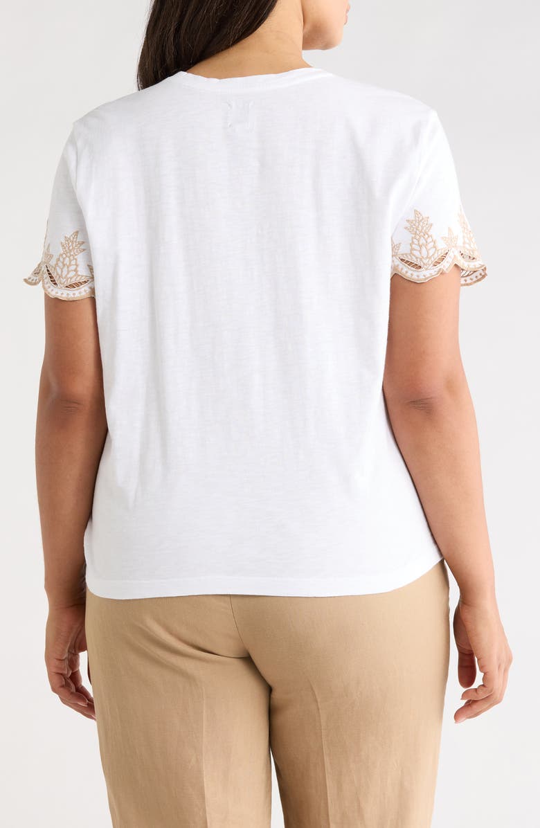 NIC+ZOE Deco Sleeve Cotton Top, Alternate, color, Paper White