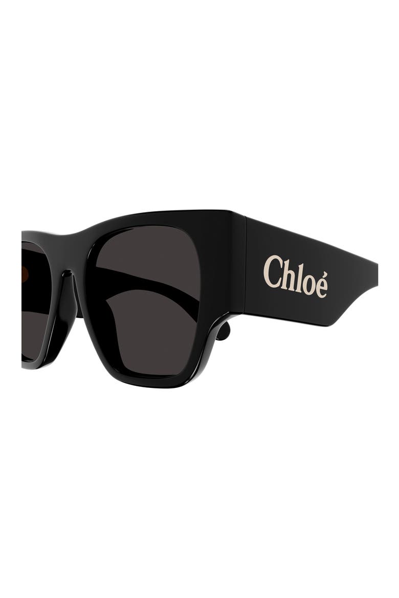 53mm Rounded Square Sunglasses, Alternate, color, BLACK