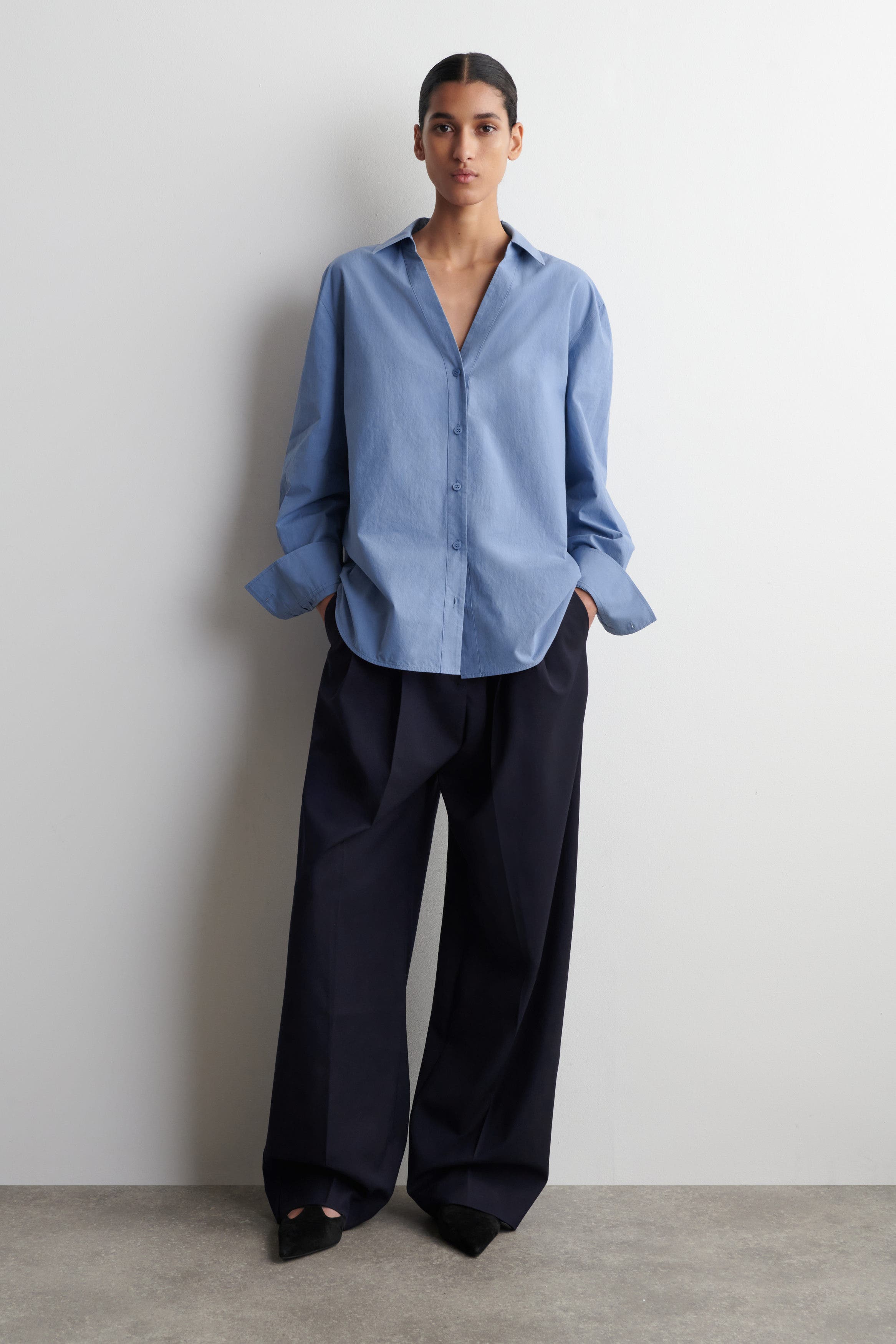 Open-Collar Cotton-Poplin Shirt - image 4