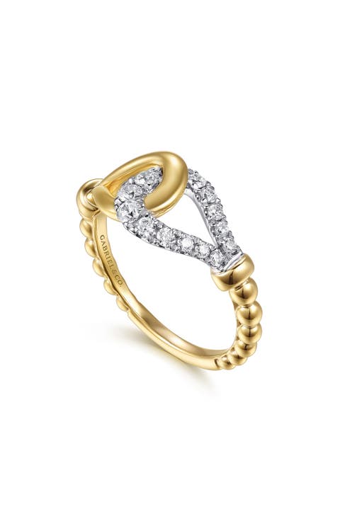 Bujukan Strides Stirrup Two-Tone 14K Gold & Diamond Ring