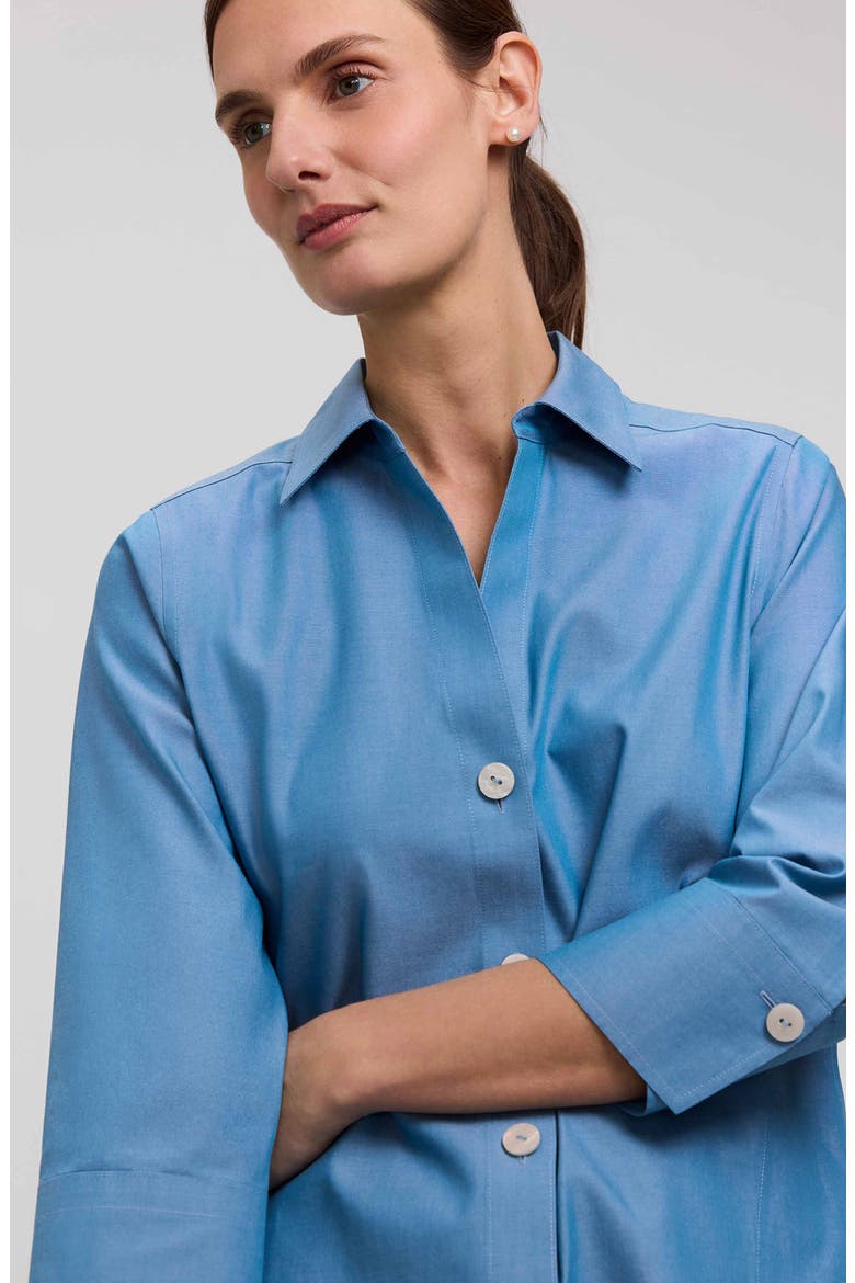 Paityn Non-Iron Cotton Shirt, Alternate, color, SOFT INDIGO BLUE