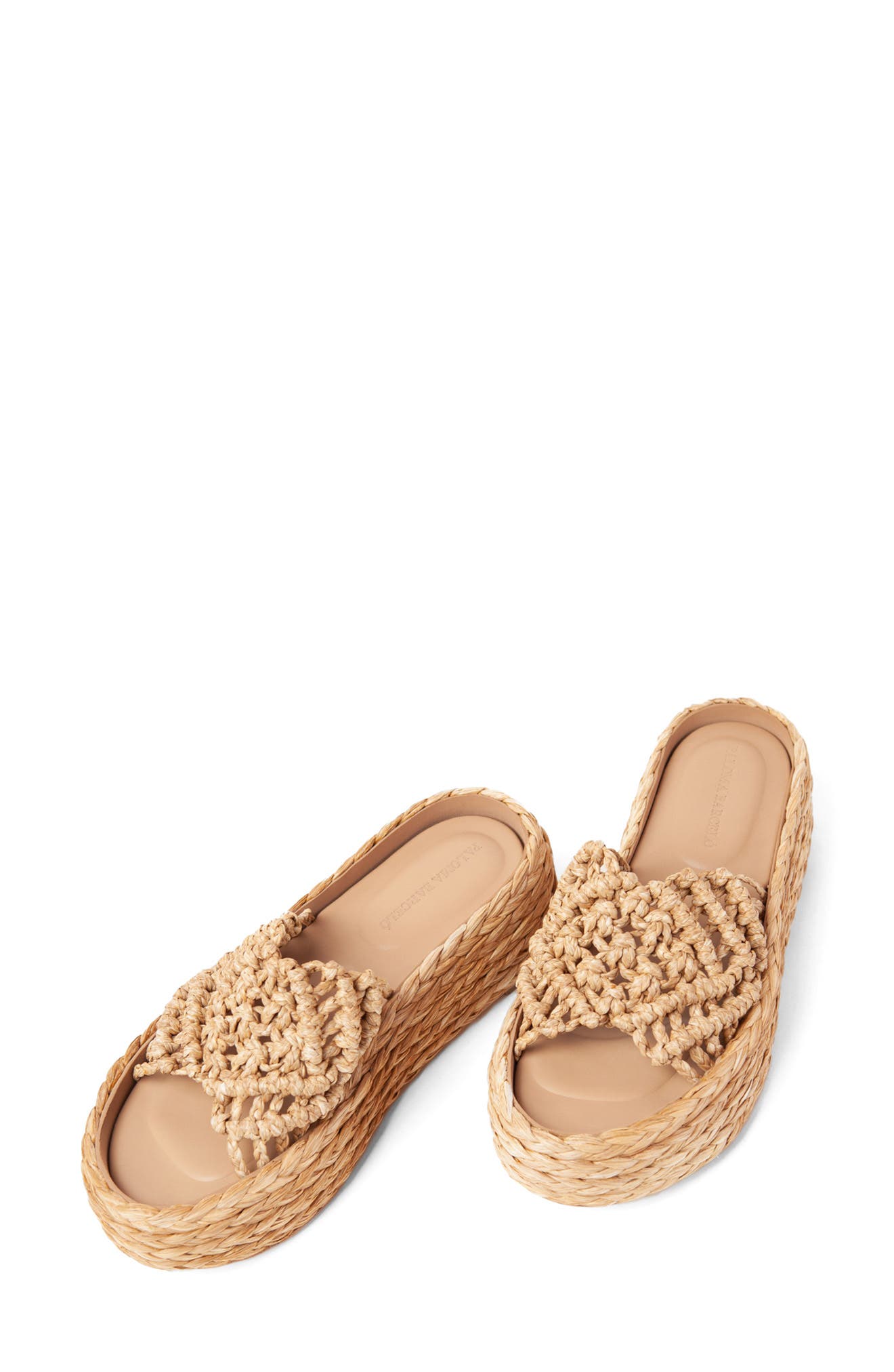Paloma Barcelo Galma Raffia Platform Slide Sandal, Main, color, 