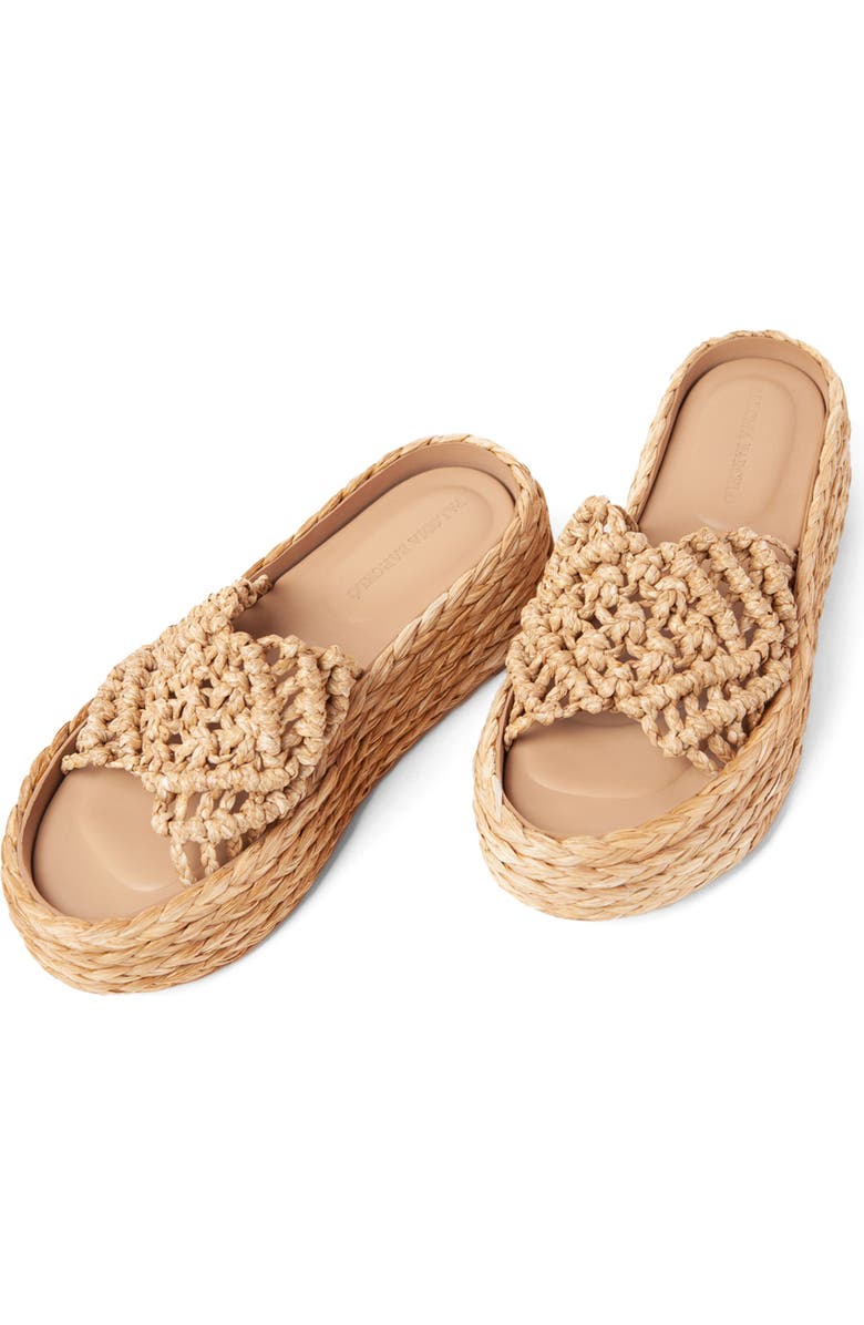 Paloma Barcelo Galma Raffia Platform Slide Sandal, Main, color,
