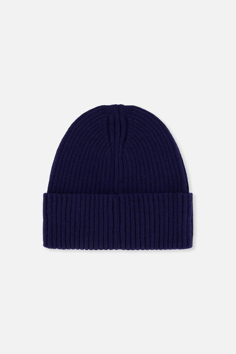 Ribbed Knit Folded Cuff Beanie, Alternate, color, Navy Blue
