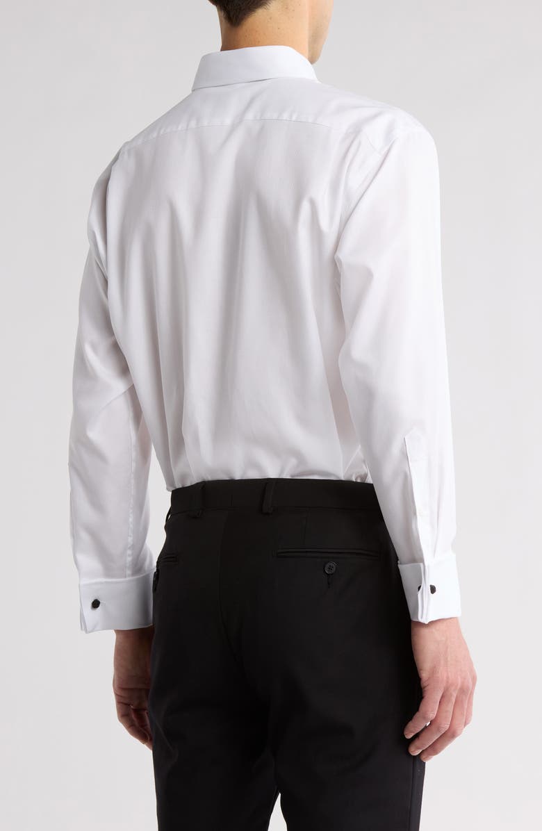 Nordstrom Trim Fit Non-Iron White Textured Cotton Tuxedo Shirt, Alternate, color, White Steven Texture