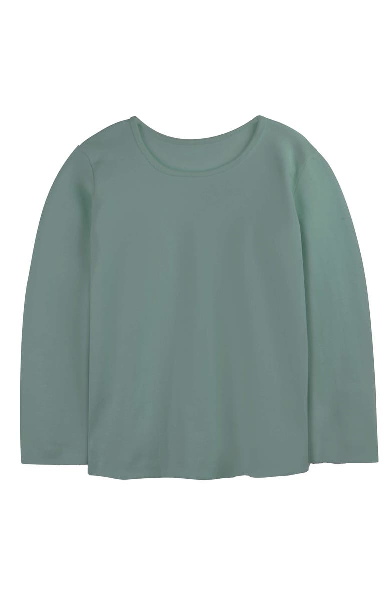 Mightly Organic Cotton Long Sleeve Ribbed Scoop Neck Tee, Main, color, Willow