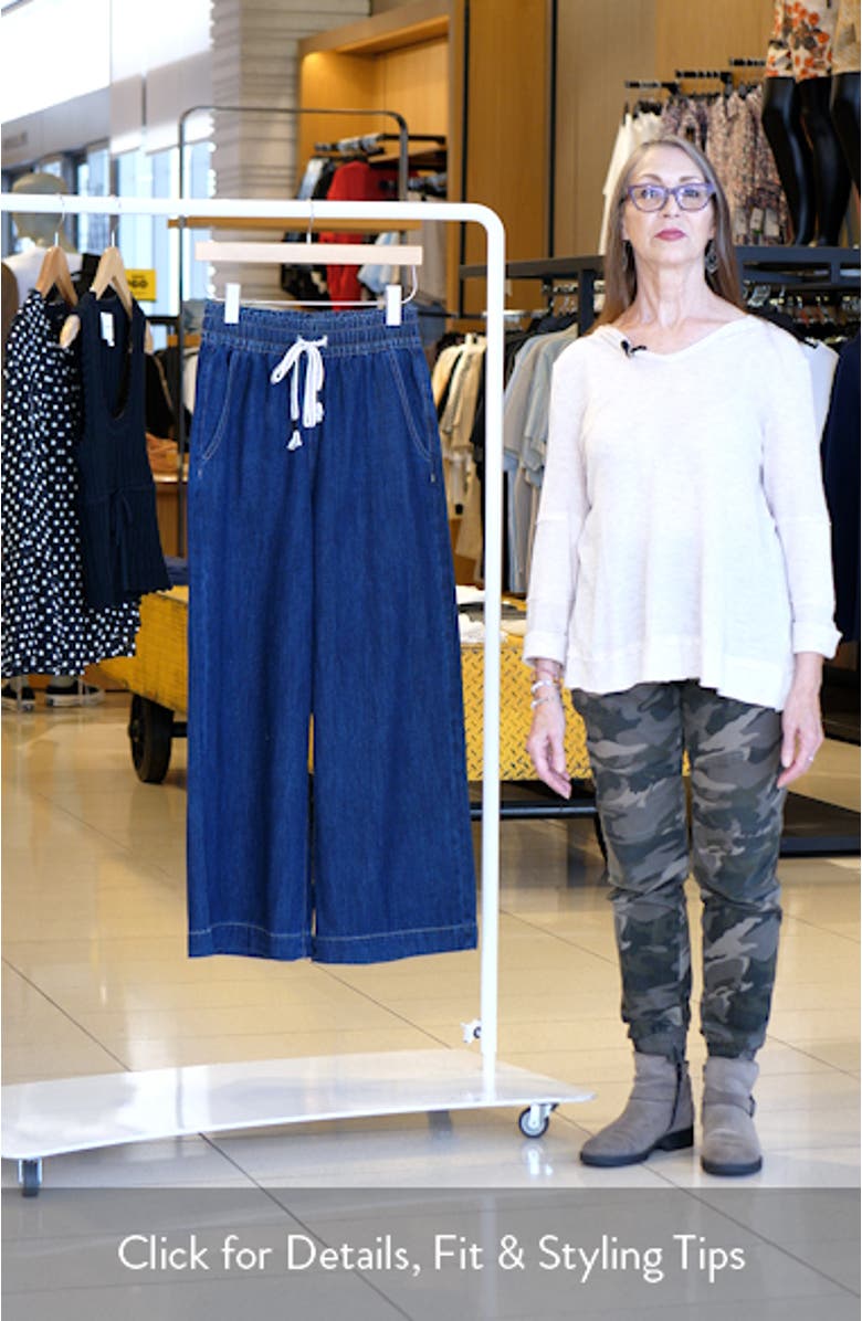 Jenni Drawstring Wide Leg Denim Pants, sales video thumbnail