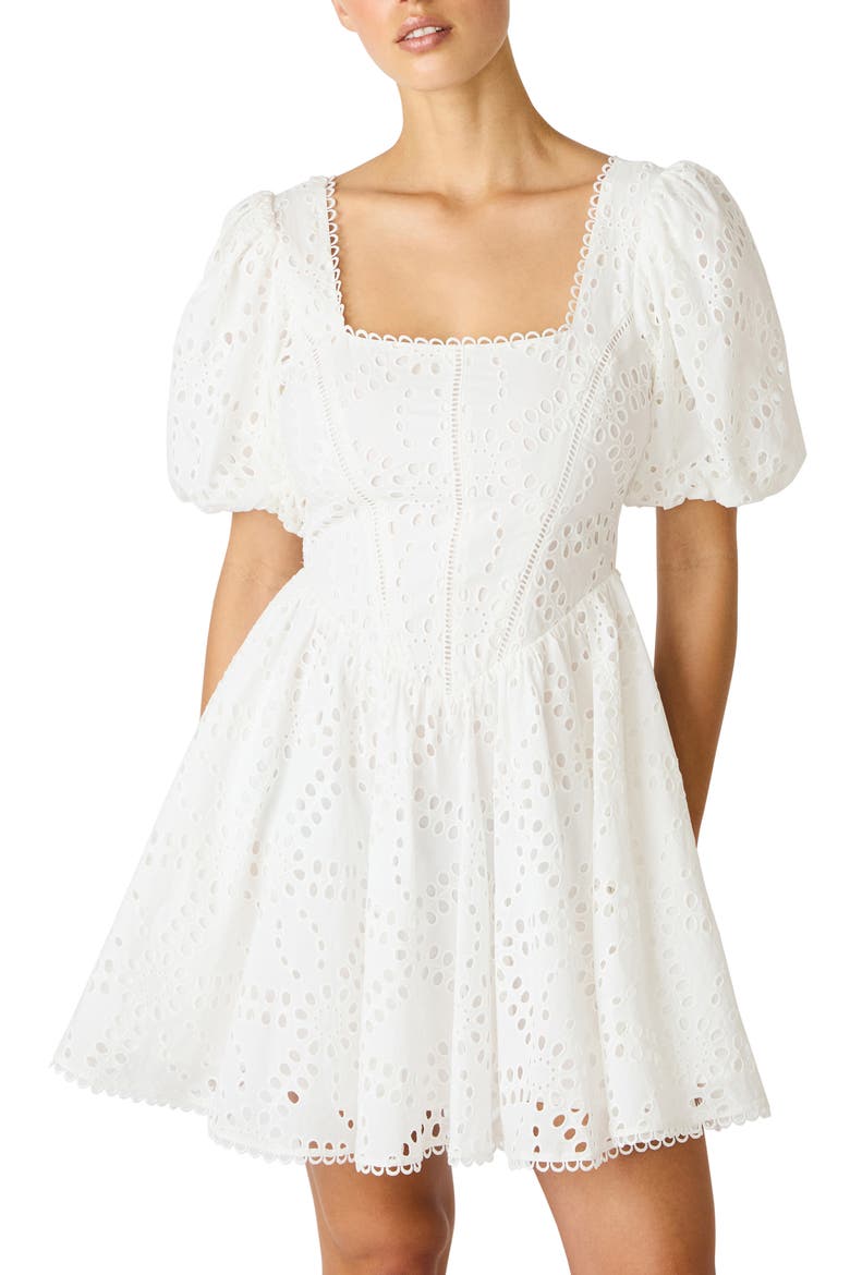 Briana Eyelet Embroidery Minidress, Main, color, ANTIQUE