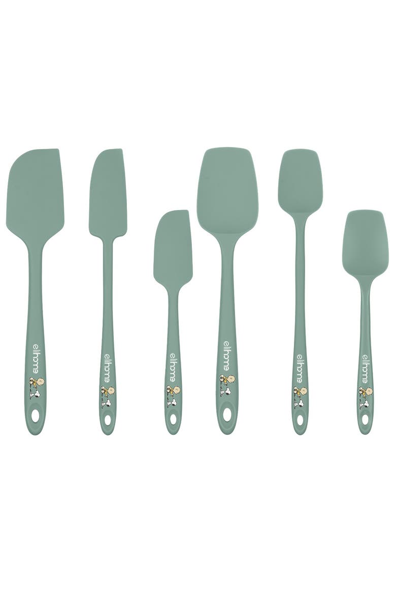 Peanuts 6 Piece Silicone Spatula Set, Main, color, Sage Green