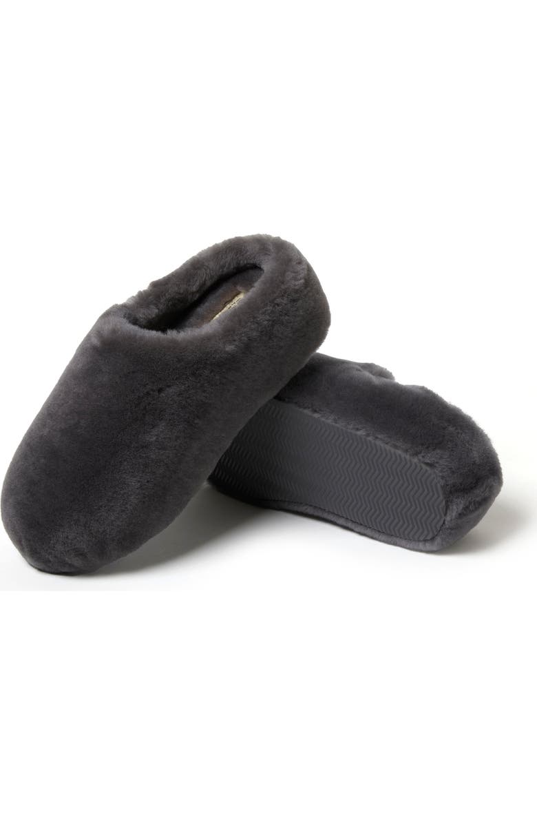 DEARFOAMS Fireside Maryboro Genuine Shearling Platform Fuzzy Clog Slipper, Alternate, color, Grey