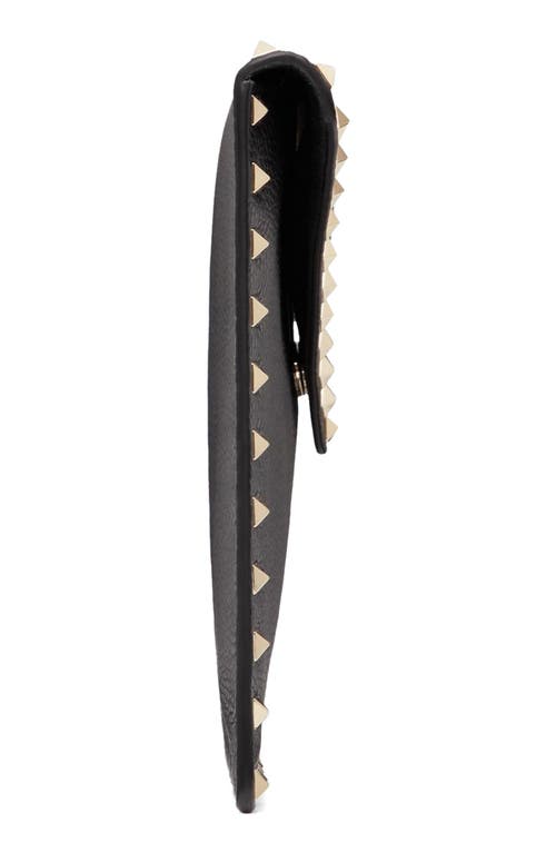 Valentino Dnu Inv  Rockstud Grainy Leather Pouch In Black