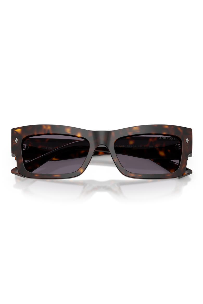53mm Rectangular Sunglasses, Alternate, color, HAVANA / VIOLET