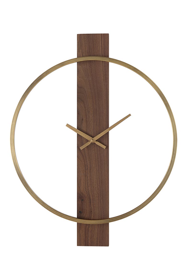 Avigail Brushed Iron Wall Clock, Main, color, NO COLOR