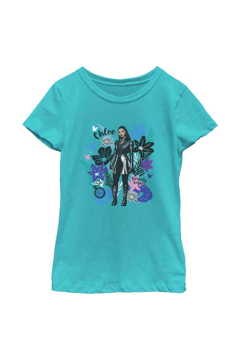 Girl's Descendants Wicked Wonderland Fiercely Loyal Portrait  Graphic T-Shirt, Main, color, Tahiti Blue