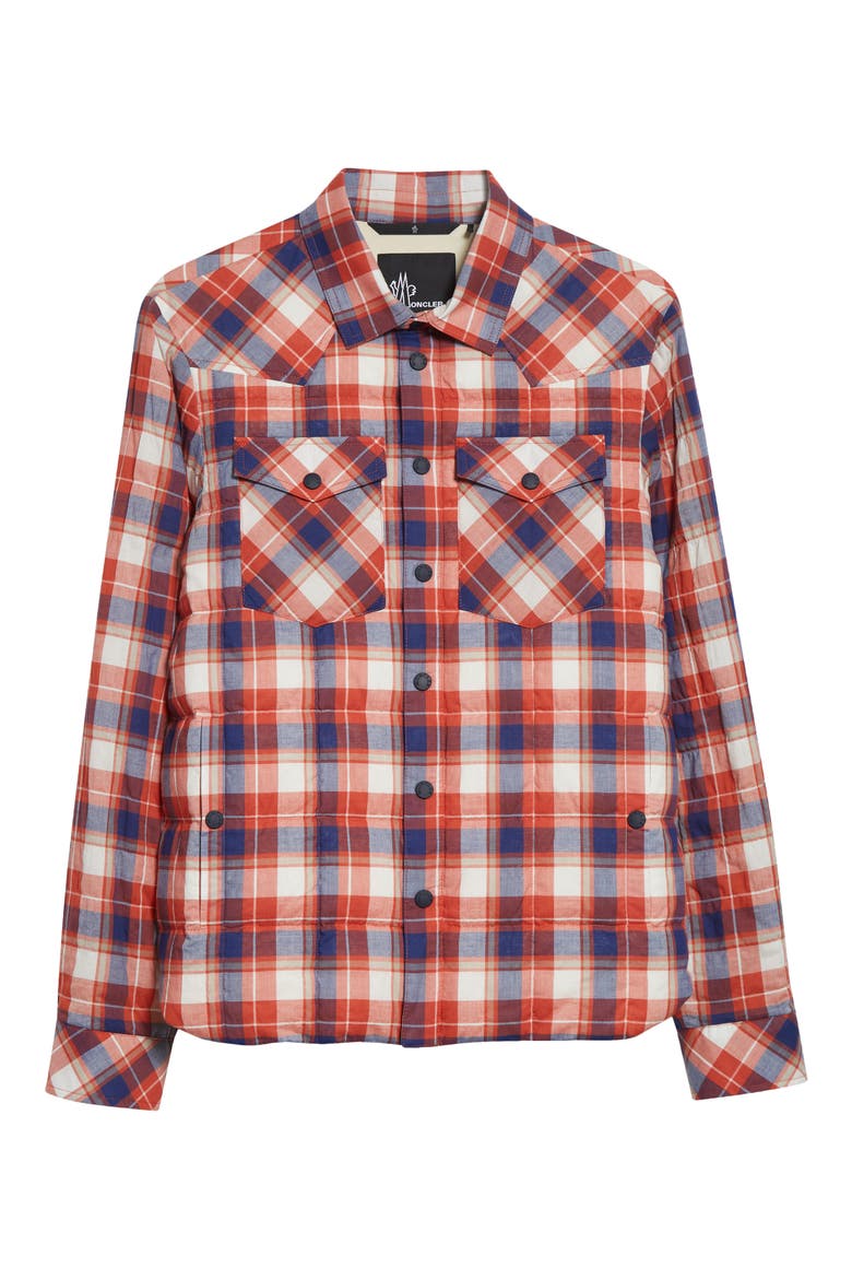 Gelt Quilted Check Shirt Jacket, Alternate, color, RED CHECK