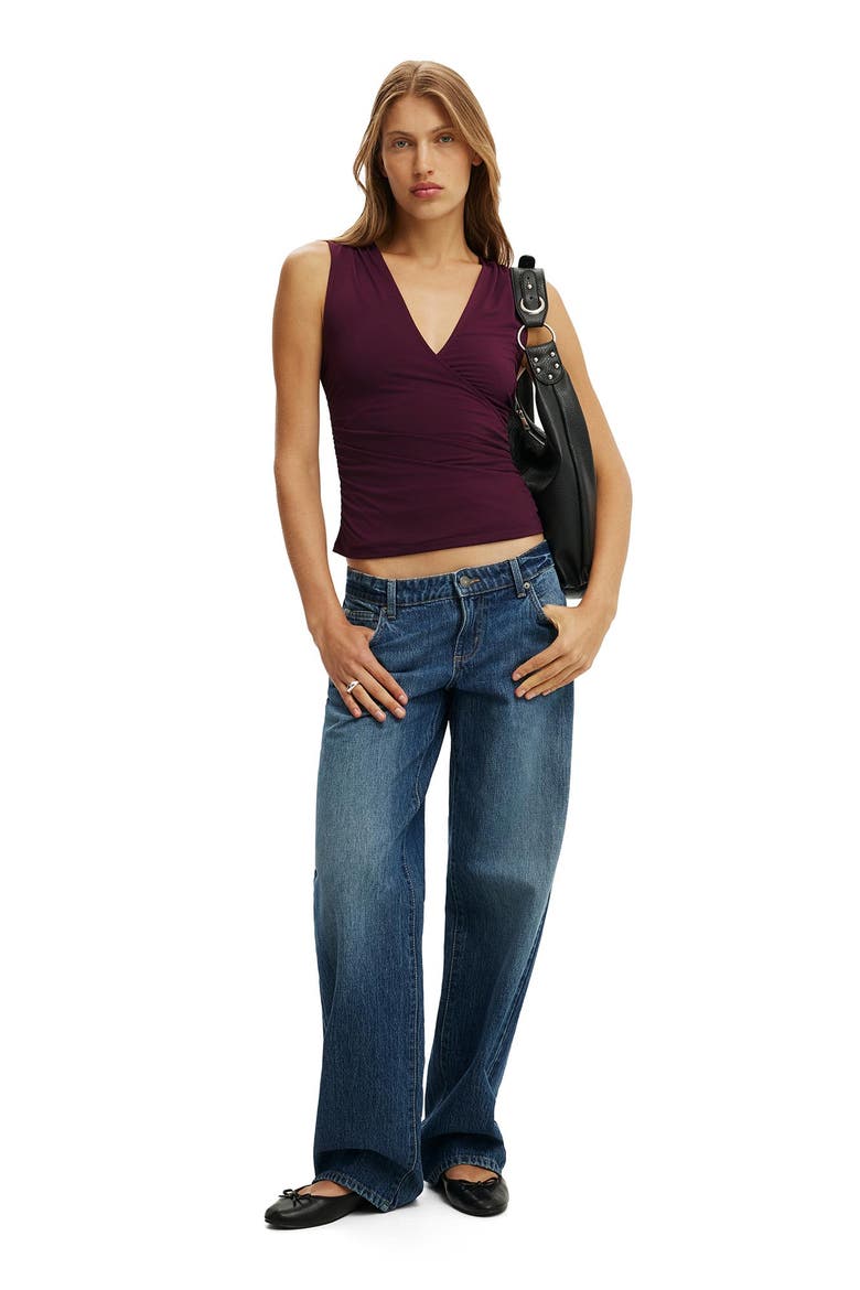 Women's Marlo Wrap Tank, Alternate, color, Blackberry Belle
