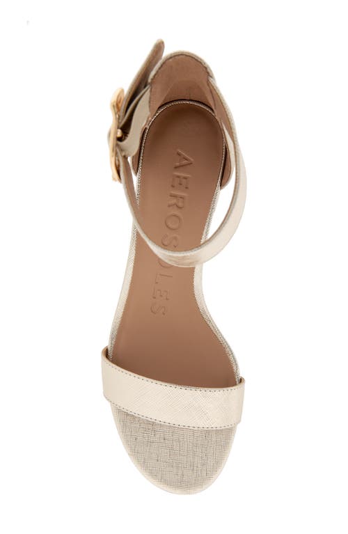 Shop Aerosoles Carew Sandal In Gold Metallic Faux Leather