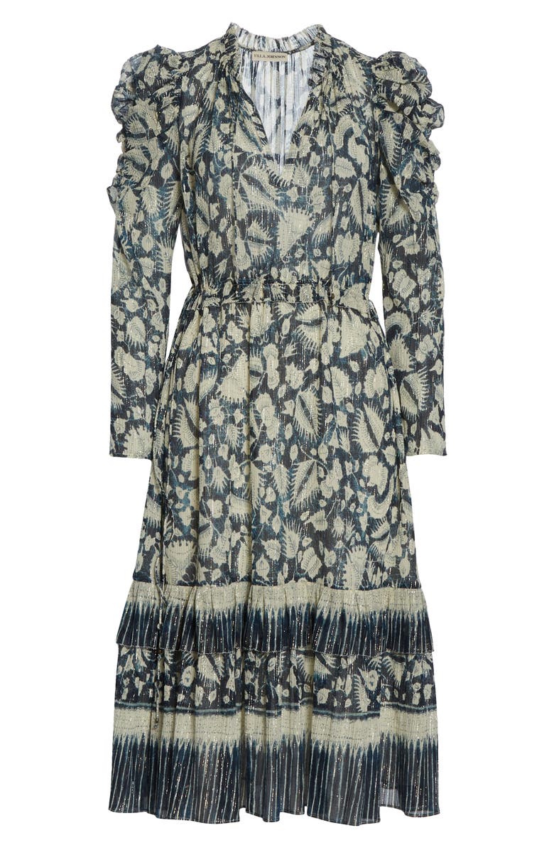 Ulla Johnson Nadia Floral Long Sleeve Midi Dress, Alternate, color, 