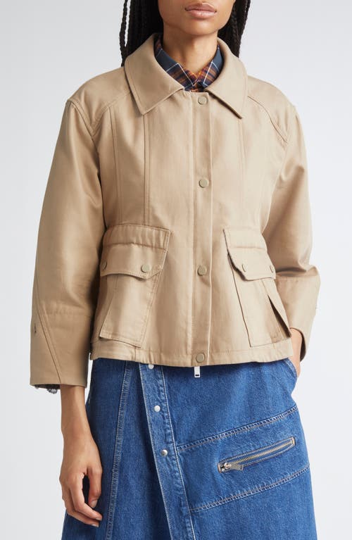 3.1 Phillip Lim Cropped Flounce Combo Jacket Praline Multi In Brown