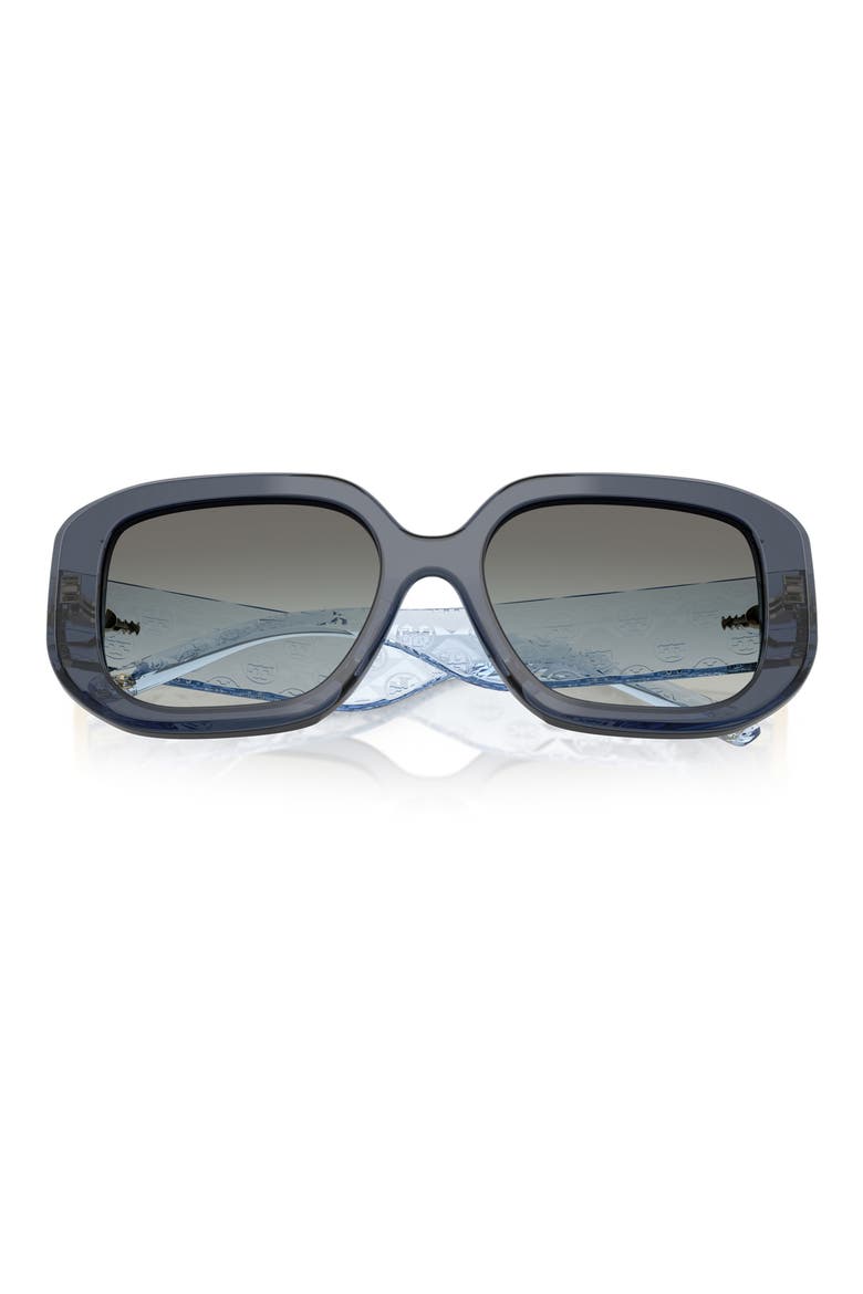 54mm Irregular Sunglasses, Alternate, color, TRANSPARENT BLUE / GREY